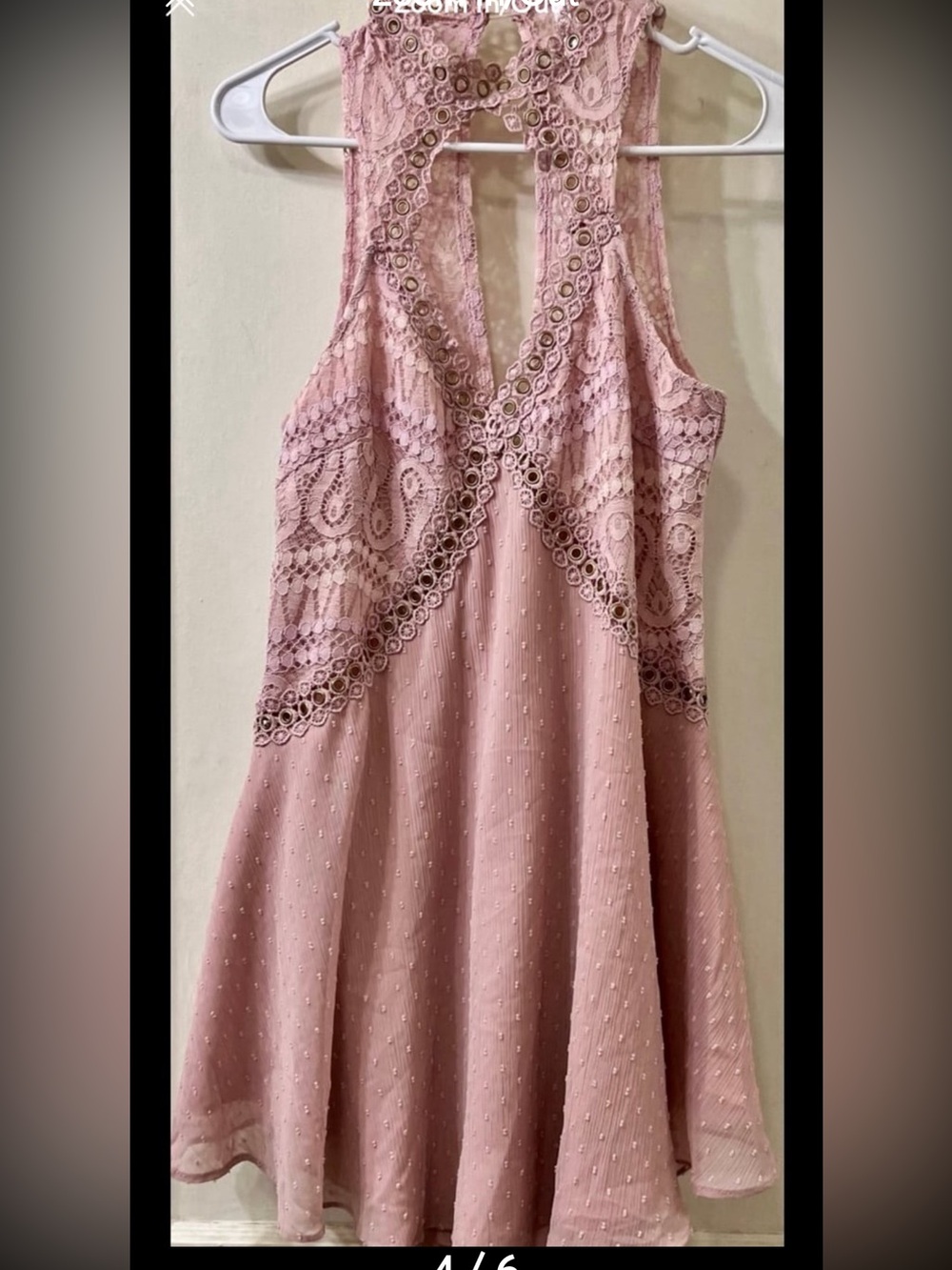 Pink Lace Sleeveless Dress